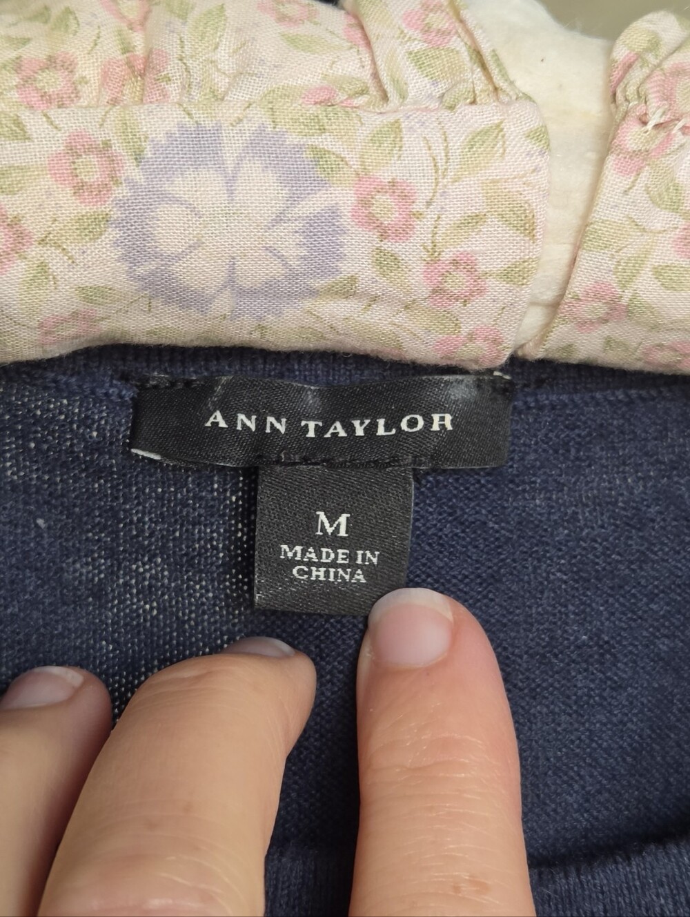 Ann Taylor Navy Cardigan Sweater with Equestrian Horse Bit Print - Picture 6 of 7